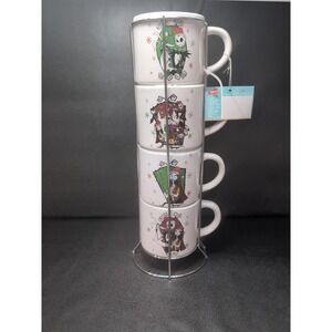 Nightmare Before Christmas‎ Stacked Ceramic Mugs, Set of 4, 10 oz Mugs, Disney